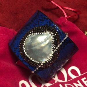 Sassy Jones Tizani Leather Cuff - Blue